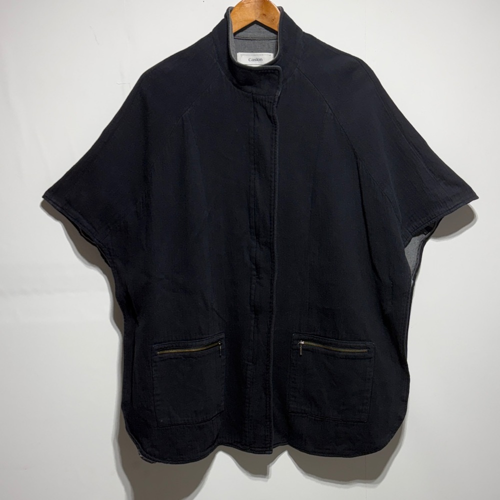 Caslon black cotton  cape jacket women's XS/S outer wear